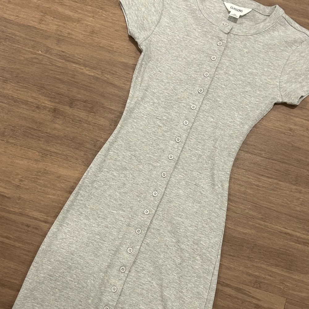 Gray Button-Down Women's Dress - image 2
